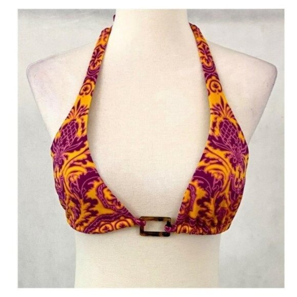 Victoria’s Secret Paisley Print Tortoise Center Halter Bikini Top Size Small - Picture 2 of 8